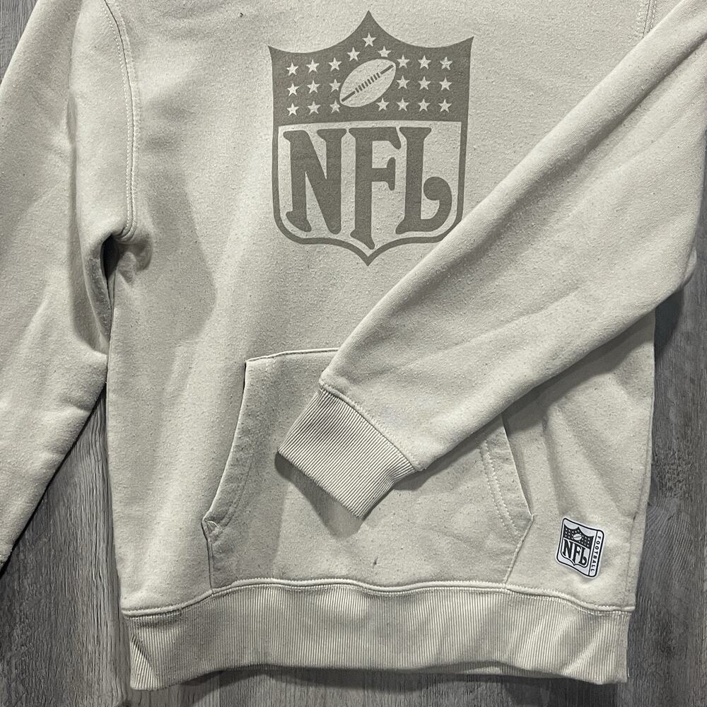 NFL Unisex Teen Long Sleeve Hoodie Tan - Gray Sweatshirt Size: 10-12